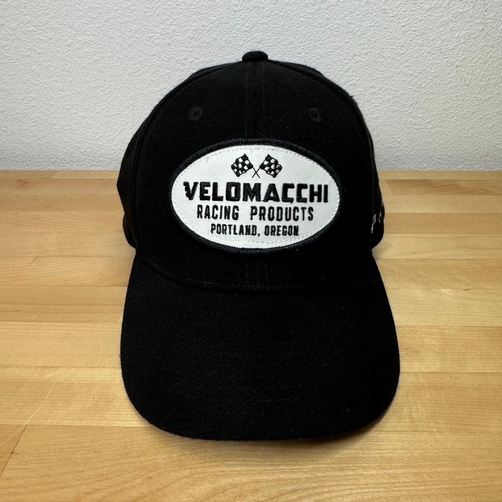 Velomacchi Racing Products Portland Oregon Black Hat Decky L XL Facta Non Verba